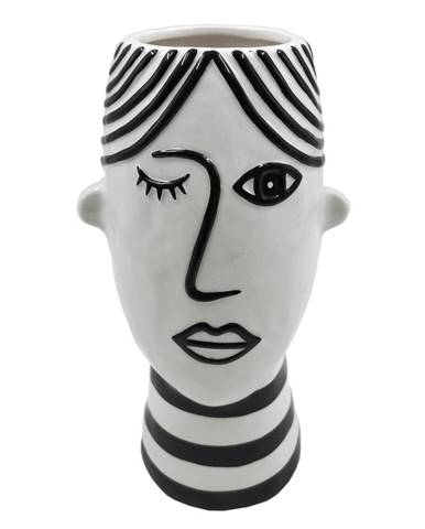 Čierno-biela porcelánová váza Mauro Ferretti Face