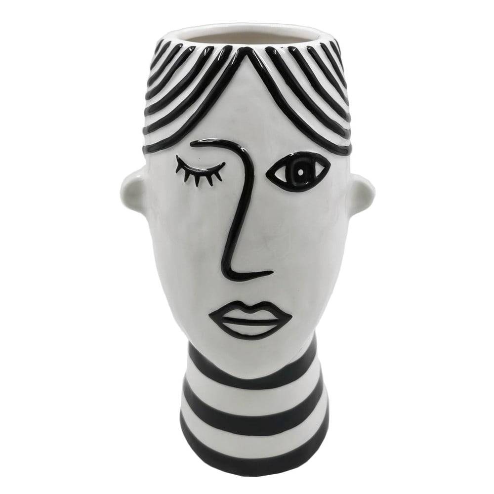 Mauro Ferretti Čierno-biela porcelánová váza  Face, značky Mauro Ferretti