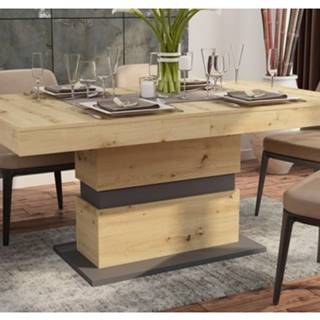 ASKO - NÁBYTOK Jedálenský stôl Nestor 160x90 cm, dub artisan/grafit, rozkladací, značky ASKO - NÁBYTOK