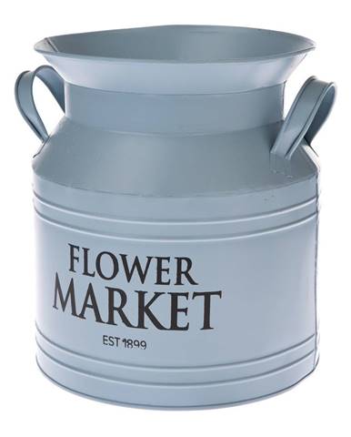 Modrý kovový kvetináč Dakls Flower Market, ø 20 cm