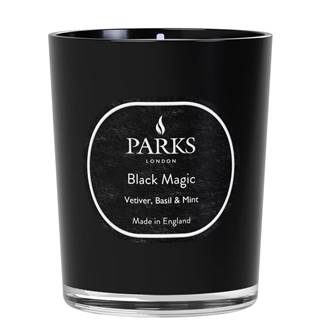 Parks Candles London Sviečka s vôňou vetiver, bazalky a mäty  Black Magic, doba horenia 45 h, značky Parks Candles London