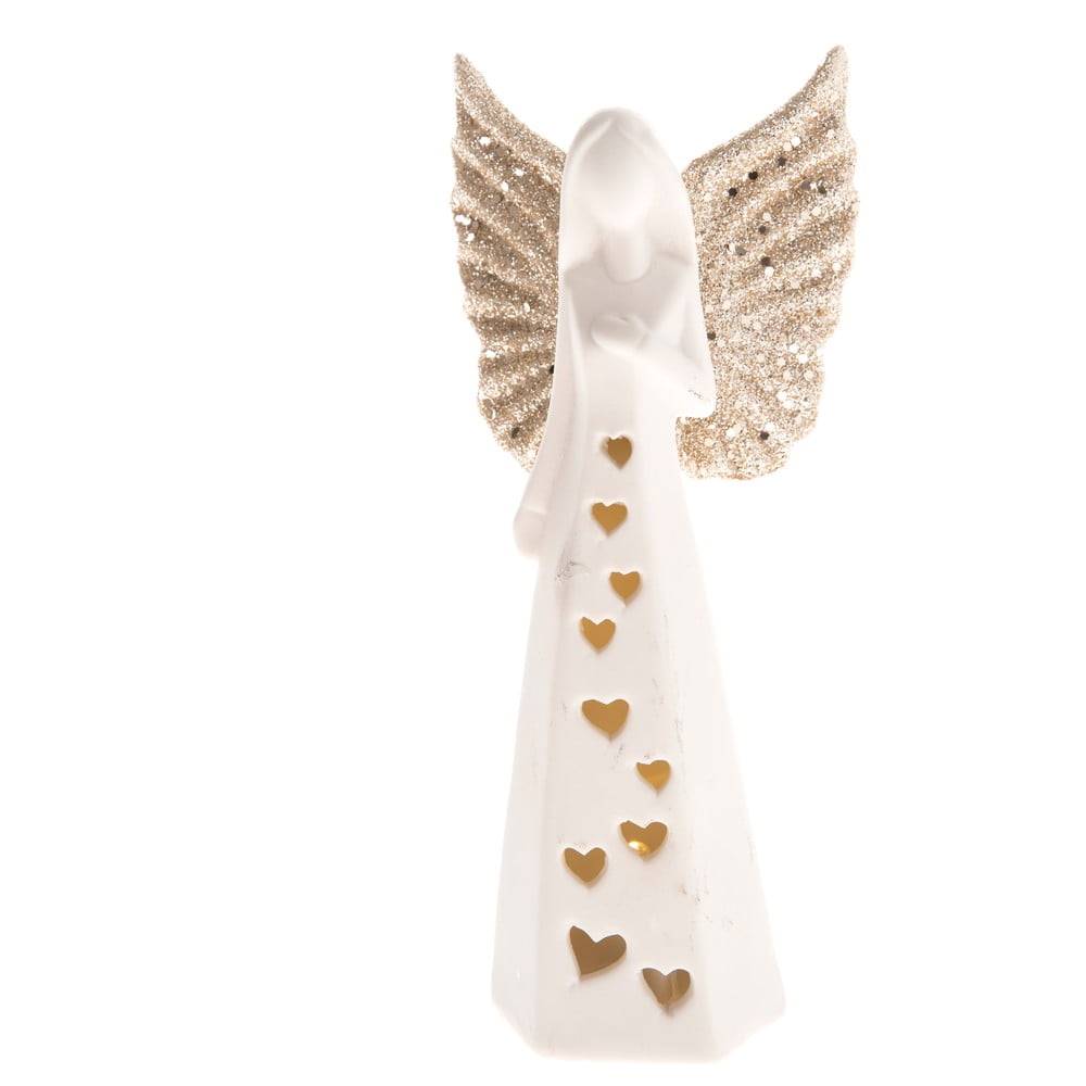 Dakls Biely porcelánový anjel , výška 15,4 cm, značky Dakls