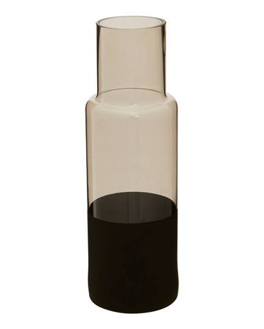 Sklenená váza s čiernymi detailmi Premier Housewares Cova, výška 30 cm