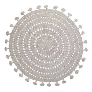 Sivý ručne vyrobený koberec z bavlny Nattiot Nila, ø 120 cm