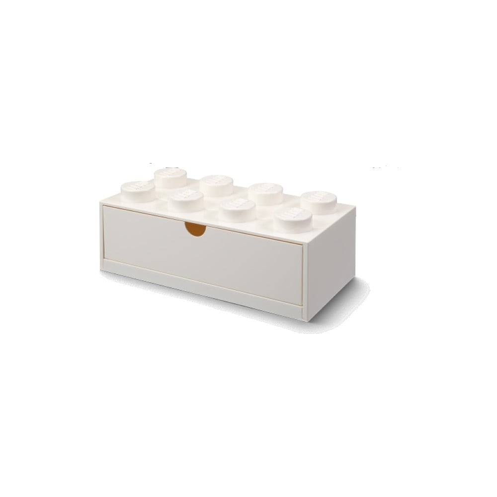LEGO® Biely stolový box so zásuvkou  Brick, 31,6 x 11,3 cm, značky LEGO®