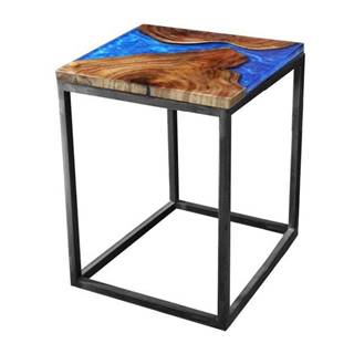 Sconto Odkladací stolík RESIN 40x40 cm, modrá/sivá, značky Sconto