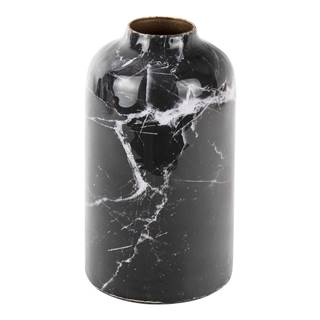 Čierno-biela železná váza PT LIVING Marble, výška 15 cm