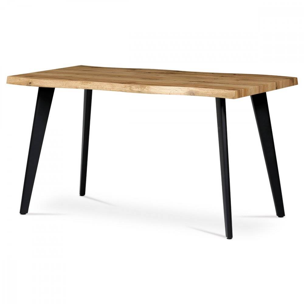 AUTRONIC  HT-840 OAK Jedálenský stôl, 140x80x75 cm, MDF doska, 3D dekor divoký dub, kov, čierny lak, značky AUTRONIC