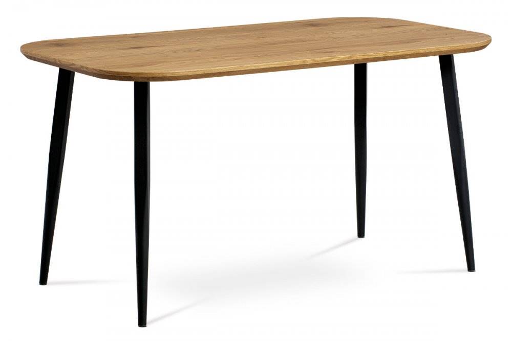 AUTRONIC  MDT-600 OAK jedálenský stôl, MDF doska dekor dub, čierny kov, značky AUTRONIC