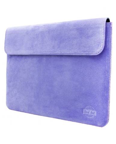 Puzdro na notebook z brúsenej kože Spring fialové s klopou MacBook Pro 14
