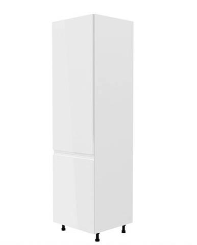 KONDELA Skrinka na chladničku, biela/biela extra vysoký lesk, ľavá, AURORA D60ZL