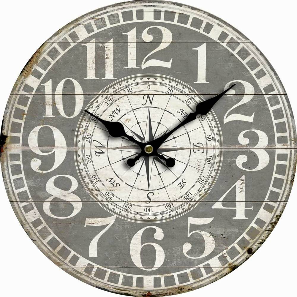 Leifheit Drevené nástenné hodiny Vintage compass, pr. 34 cm, značky Leifheit