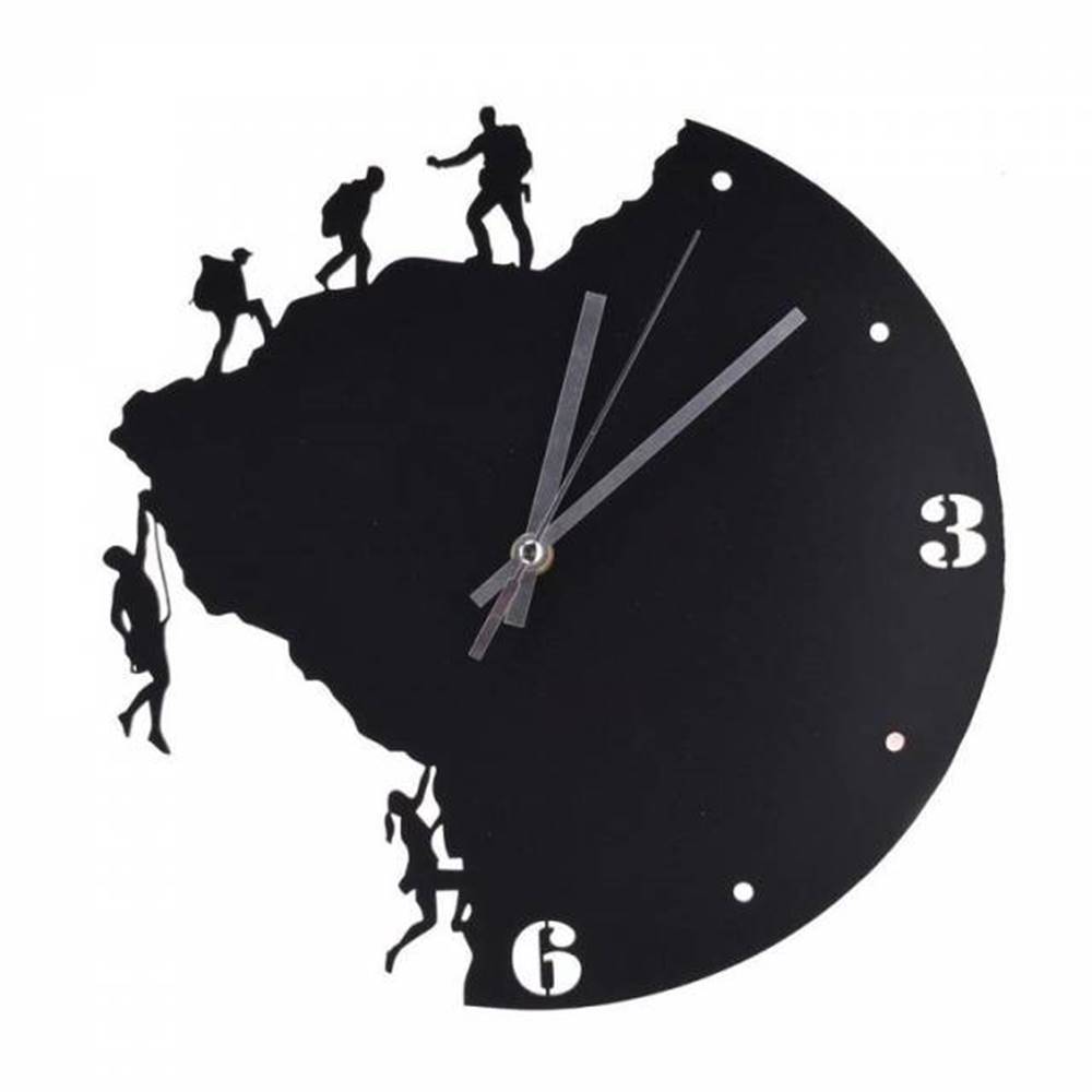 Kinekus Nástenné hodiny dizajn HOROLEZCI, priemer 30 cm, čierne, značky Kinekus