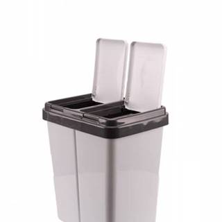 Dvojdielny odpadkový kôš na separovaný odpad, plastový, DUOBIN