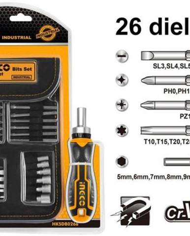 Skrutkovač račňa + bity sada 26ks