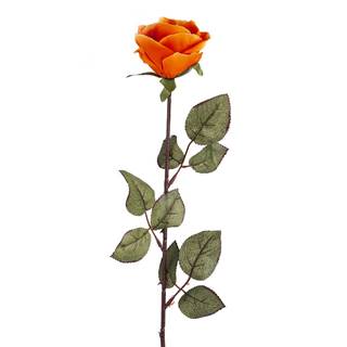 Umelá kvetina Ruža veľkokvetýá 72 cm, oranžová
