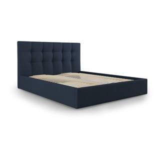 Mazzini Beds Modrá dvojlôžková posteľ  Nerin, 160 x 200 cm, značky Mazzini Beds