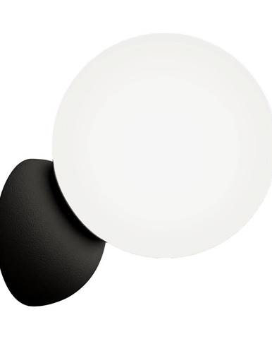 Čierne nástenné svietidlo SULION Volga, ø 12 cm