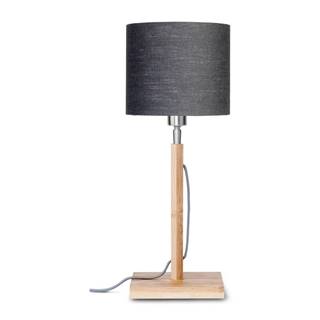 Good&Mojo Stolová lampa s tmavosivým tienidlom a konštrukciou z bambusu  Fuji, značky Good&Mojo