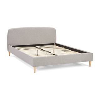 Sivá čalúnená dvojlôžková posteľ s roštom 160x200 cm Drome - Kokoon