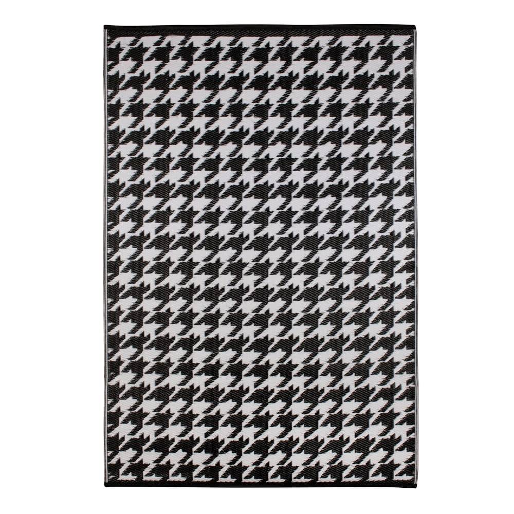 Green Decore Čierno-biely vonkajší koberec  Houndstooth, 150 x 240 cm, značky Green Decore