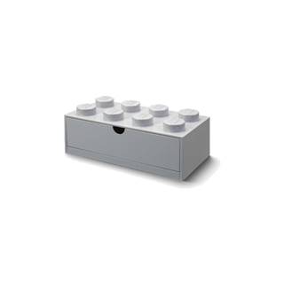 Sivý stolový box so zásuvkou LEGO® Brick, 31,6 x 11,3 cm