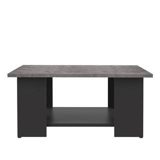 Čierny konferenčný stolík s doskou v dekore betónu 67x67 cm Square - TemaHome