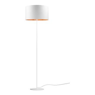 Biela stojacia lampa s detailom v medenej farbe Sotto Luce Mika, ⌀ 40 cm