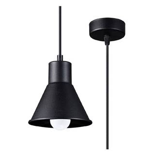Nice Lamps Čierne závesné svietidlo s kovovým tienidlom 14x14 cm Martina - , značky Nice Lamps