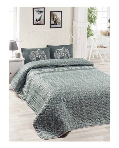 Set bavlnenej prikrývky cez posteľ a 2 obliečok na vankúše Lesso Cara, 200 × 220 cm
