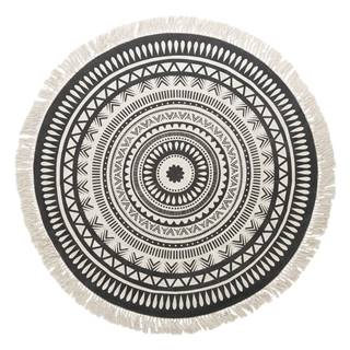 Westwing Collection Béžovo-čierny ručne tkaný bavlnený koberec  Benji, ø 150 cm, značky Westwing Collection