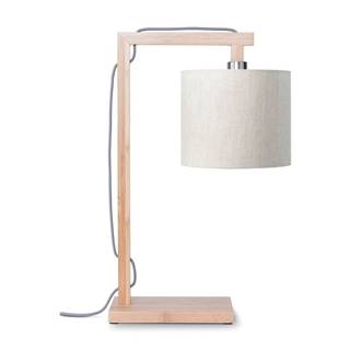 Good&Mojo Stolová lampa so svetlobéžovým tienidlom a konštrukciou z bambusu  Himalaya, značky Good&Mojo