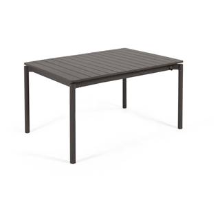 Čierny hliníkový záhradný stôl Kave Home Zaltana, 140 x 90 cm