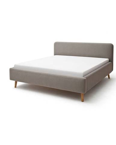 Sivohnedá dvojlôžková posteľ s roštom a úložným priestorom Meise Möbel Mattis, 160 x 200 cm