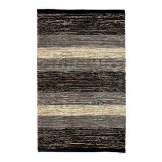 Čierno-sivý bavlnený koberec Webtappeti Happy, 55 x 140 cm