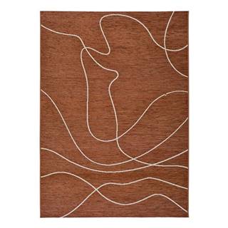 Universal Tmavooranžový vonkajší koberec s prímesou bavlny  Doodle, 130 x 190 cm, značky Universal