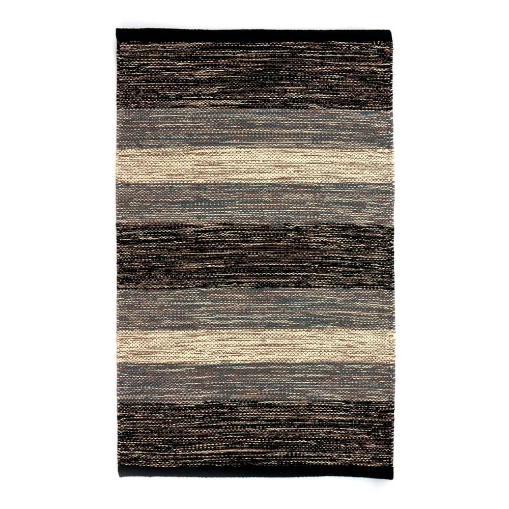 Webtappeti Čierno-sivý bavlnený koberec  Happy, 55 x 140 cm, značky Webtappeti