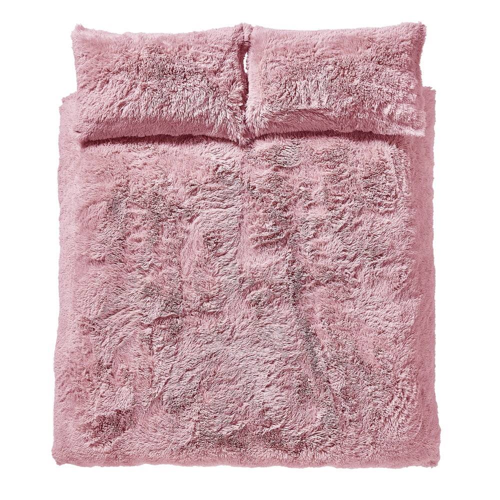 Catherine Lansfield Ružové mikroplyšové obliečky  Cuddly, 135 x 200 cm, značky Catherine Lansfield