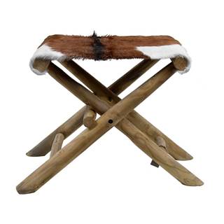 Ego Dekor Hnedá stolička z teakového dreva Goatskin - , značky Ego Dekor