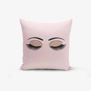 Obliečka na vankúš s prímesou bavlny Minimalist Cushion Covers Eye & Lash, 45 × 45 cm