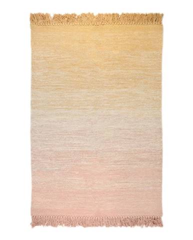 Oranžovo-ružový prateľný koberec 100x150 cm Kirthy - Nattiot