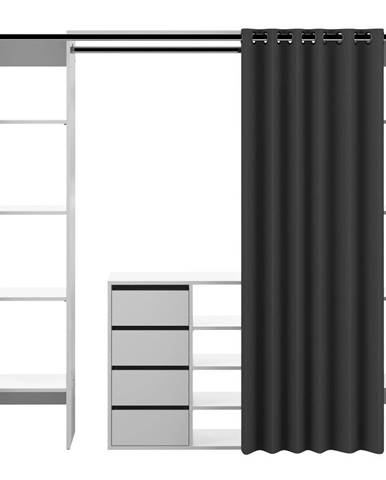 Čierno-biela šatníková skriňa 185x182 cm Tom - TemaHome