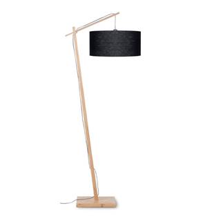 Good&Mojo Stojacia lampa s čiernym tienidlom a konštrukciou z bambusu  Andes, značky Good&Mojo