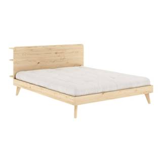 Dvojlôžková posteľ s roštom 160x200 cm v prírodnej farbe Retreat - Karup Design