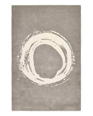 Sivý vlnený koberec Think Rugs Elements Circle, 150 x 230 cm