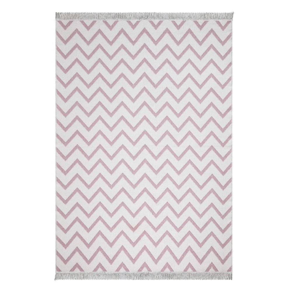 Oyo home Bielo-ružový bavlnený koberec  Duo, 160 x 230 cm, značky Oyo home