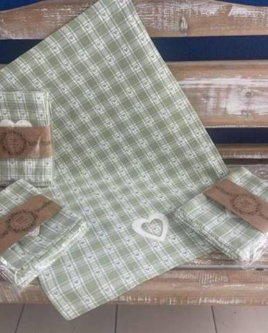 Utierka kuchynská bavlnená tkaná Srdcia zelená 3ks, 50x70cm, 270 g/m2