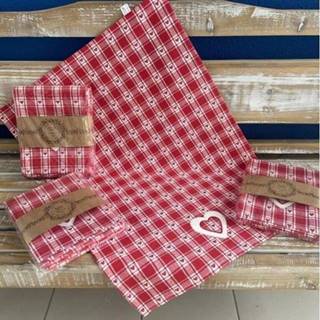 Utierka kuchynská bavlnená tkaná Srdcia červená 3ks, 50x70cm, 270 g/m2