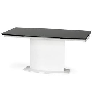 Stôl Anderson 160/250 Sklo/Oceľ – Čierna/Biely