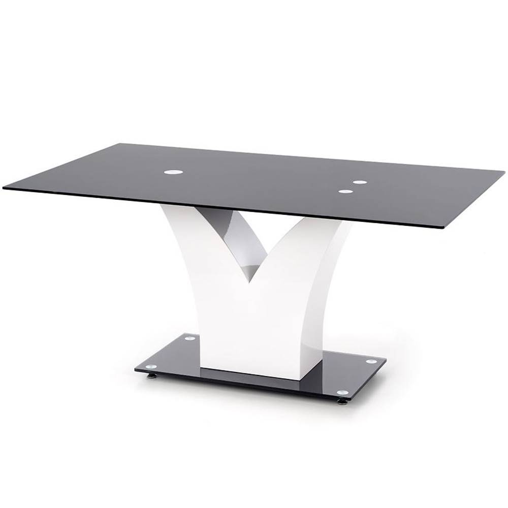 MERKURY MARKET Stôl Vesper 160 Sklo/Mdf – Čierna/Biely, značky MERKURY MARKET